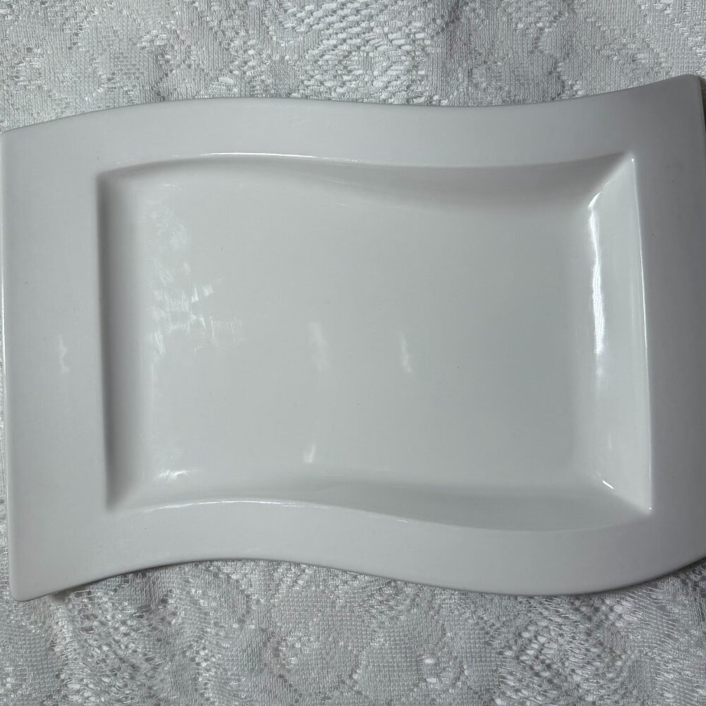 Villeroy & Boch “New Wave Caffe” -13 Inch Rectangular Serving Platter, All White